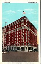 Burlington IA-Iowa, Hotel Burlington, Exterior, Vintage Postcard picture