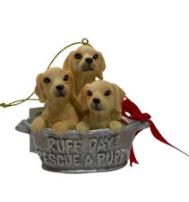 Rescue Puppies in a Tub Resin Christmas Ornament Dogs Kurt Adler picture