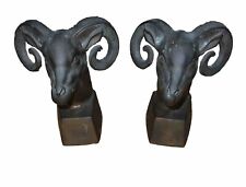 Rams Head Bookends - Purchased From A Collectors Estate HEAVY picture
