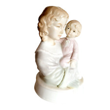 Vintage Musical Rotating Mother & Boy Child Porcelain Plays Try To Remember picture