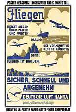 11x17 POSTER - 1930 flying safe, fast and comfortable Deutsche Luft Hansa picture