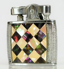 ANTIQUE PENGUIN AUTOMATIC LIGHTER 19523 MOTHER OF PEARL INLAY CHECKER BOARD  picture
