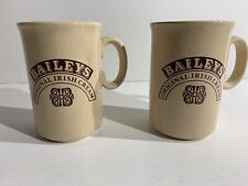 Lot of Two Vintage Bailey's Original Irish Cream Beige Coffee Mugs Made in UK picture