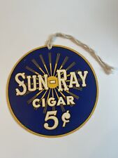 RARE 🇺🇸 1930s - 1940s VINTAGE “SUN RAY” 5 cent CIGAR  FAN PULL /SIGN LQQK picture