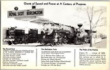 1933 Vintage Real Photo Postcard RPPC Royal Scott & The Burlington Trains picture