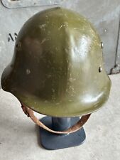 Original WW2 Bulgarian M36 Combat Helmet w/Full Leather Liner and Chinstrap picture