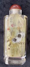 Vtg. Chinese Snuff Bottle, Reverse Painting, Cats picture