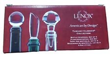 Lenox Tuscany Classics Collection Set of 3 Glass Wine Stoppers New In Box picture
