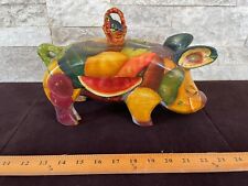 MEXICAN FOLK ART CARVED & PAINTED Muebles Finos Artesanales Erongaricuaro (pig) picture