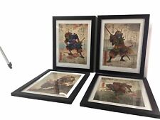 Set Of 4 - Teenage Mutant Samurai Turtles Signed Chet Phillips Framed Prints picture