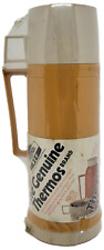 Vintage Thermos 1973 Yellow Vacuum Bottle Hot Cold Beverage Thermos picture