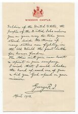 1918 King George Signed WWI Facsimile Letter Original Vintage picture
