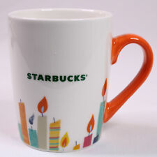 Starbucks Happy Birthday Candles Orange Handle Logo Coffee Mug 2020 Tea Cup 10oz picture