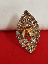 Shriner's Large Bejewelled Scimitar & Crescent Star Ring. All Stones Intact. picture