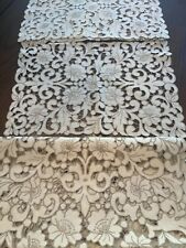 Vintage Linen Maderia Embroidered & Cut Work 8 Place Mats  & Runner - 9 Pieces picture