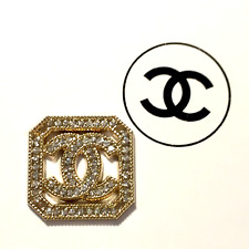 1 Vintage original large 24 mm x 24 mm Chanel CC Logo gold tone button 4 holes picture