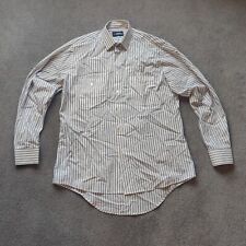 British Rail Long Sleeve Shirt White/Navy Striped Unembroidered 15