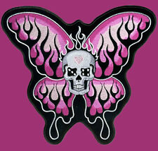 SKULL BUTTERFLY EMROIDERED LADIES BIKER PATCH  picture