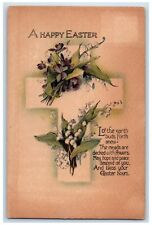 1923 Happy Easter Holy Cross Message Flowers Tuck's Posted Antique Postcard picture