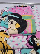 VTG Disney Aladdin/Jasmine Rajah Twin Flannel Bedding Set picture