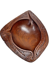 Vintage Wood Bowl Handcrafted South Pacific Tribal Art Carvings 11