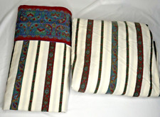 VTG Martex Burgundy Paisley & Stripe Flat & fitted Sheets USA KING - Retro picture