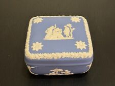 Wedgwood Jasperware Vintage Lavender(Blue) Icarus & Daedalus Square Trinket Box picture