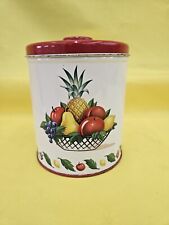 Vintage Tin Canister Fruit Basket Decoware Metal Kitchen USA 6