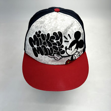 Disney Parks Authentic Angry Mickey Mouse Hat Blue Red Snapback Graffiti Magic picture