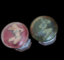 Pair Vintage Steering Wheel Spinner Suicide Knob Pin Up Girls 1940's, '50's picture
