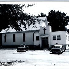 c1950s Rockwell, IA RPPC Methodist Church Real Photo PC Parked Old Cars A112 picture