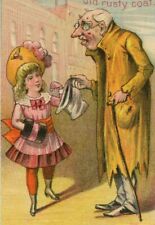 Victorian Trade Card Alden Fruit Vinegar Young Girl Gives Coin to Old Beggar picture