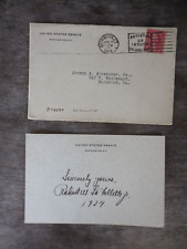 Robert La Follette Jr 1929 Autograph United States Senate Card & Envelope picture
