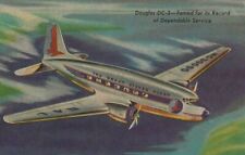 Postcard Douglas DC-3 Record Of Dependable Service The Great Silver Fleet  picture