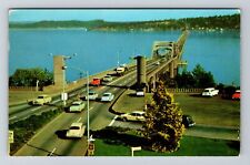 Seattle WA-Washington Floating Bridge Lake Washington Vintage c1960 Postcard picture