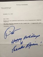SIGNED TYPED letter from U.S. Rep. Pat Schroeder (CO) to John Rector (Lobbyist) picture
