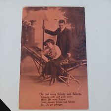 Early 1900s  German Couple Magenta-Tinted Real Photo Postcard RPPC  Posted  picture