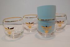 1960's Continental Airlines Gold-Trim and Bird First Class Glasses (Set of Four) picture