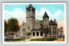 Findlay OH-Ohio, First M.E. Church, Antique Vintage Souvenir Postcard picture