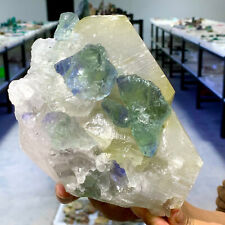 5.51LB Rare Transparent blue-green Cube Fluorite Mineral Crystal Specimen/China picture