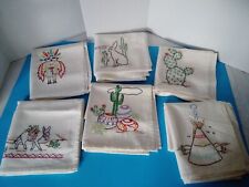 Tea Towels set of 6 Embroidery Cross-Stitch Southwestern Design Kitchen Towels picture