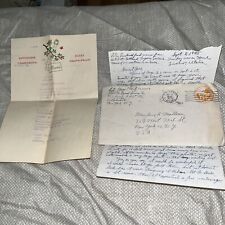 1945 WWII US Army Sergeant Letter with Menu from Hotel St Gotthard Switzerland picture