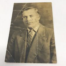 Vintage 1925 Man Posed Distressed Photo Photograph picture