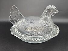 Vintage Indiana Glass Hen on a Nest Clear Glass Candy Dish picture