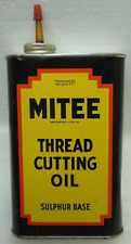 Vintage 1950s MITEE THREAD CUTTING OIL CAN OILER PINT TIN LITHO MIGHTY Chicago picture