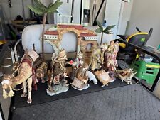VINTAGE CHRISTIAN SCENE Nativity Neapolitan Jerusalem LARGE HEAVY WONDERFUL picture