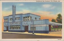 Fort Wayne Indiana Greyhound Bus Terminal linen postcard 1940 F449 picture