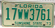 1973 Florida License Plate 17WW3761 picture