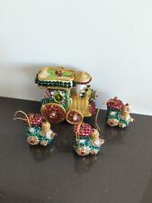 Vintage Sequin Push Pin Beaded Christmas Ornament Lot Of 4 Trains K5 picture