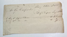 Antique 1830 Handwritten Receipt/Bill for Tobacco, Americana picture